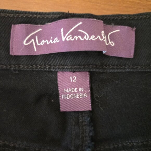 Gloria Vanderbilt Amanda Black Straight-Leg Jeans Size 12 Short Cotton Blend - Picture 4 of 8